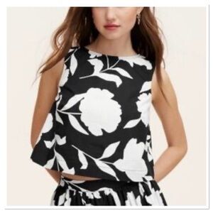 Floral Black and White Women's Top